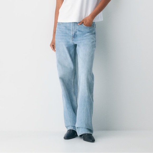 Denim Forum Jeans Womens 26 Blue 90s Lo-Rise Baggy Wide Leg High Waisted Cotton - Picture 1 of 9
